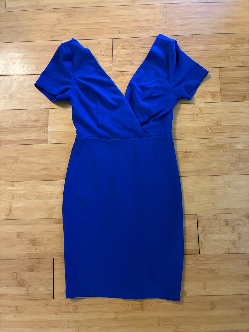 Lulu's Royal Blue Plunge V-Neck Sheath Dress